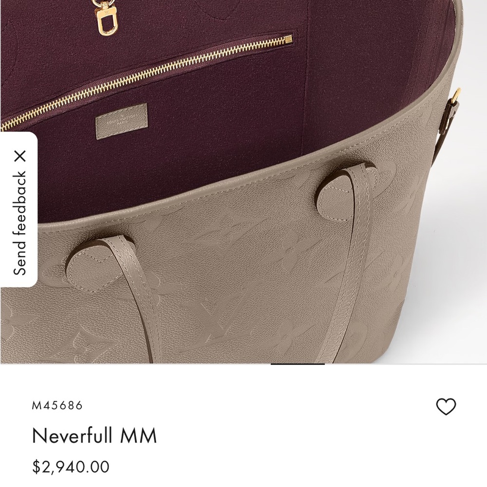 Louis Vuitton Neverfull MM Taupe Tote - Picture 4 of 4